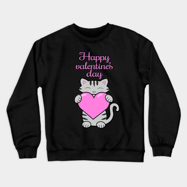 Valentines day cat Crewneck Sweatshirt by Purrfect